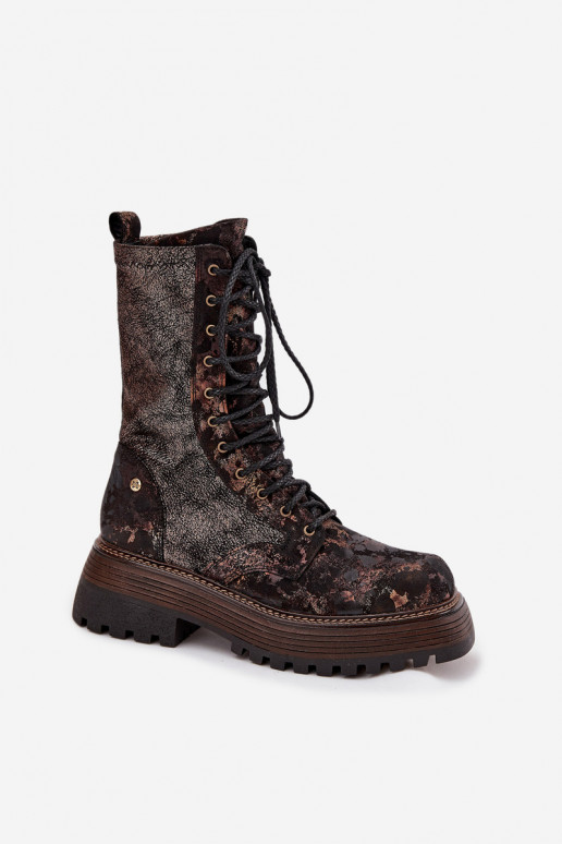 Damenstiefel hohe Reitstiefel Es mussciejka 06203-32 braun-goldene Farbe Damenstiefel hohe Reitstiefel Es mussciejka 06203-32 braun-goldene Farbe