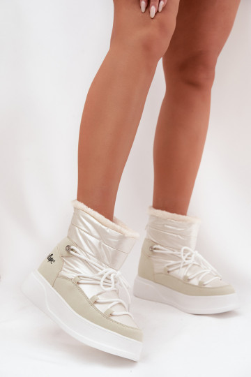 Bottes de neige pour femmes avec plateforme Lee Cooper LCJ-25-03-3815, couleur blanche 2