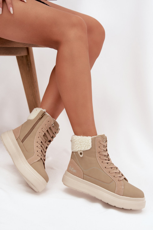 INinterlaarzen Dames met opInarming Lee Cooper LCJ-25-01-3736 beige INinterlaarzen Dames met opInarming Lee Cooper LCJ-25-01-3736 beige