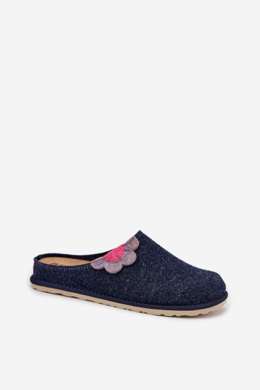 Chaussons Féminin Avec une fleur Inblu CS000043 bleu foncé Chaussons Féminin Avec une fleur Inblu CS000043 bleu foncé