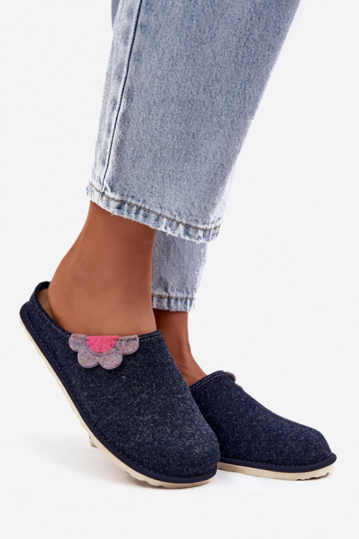 Slippers Dames Met een bloem Inblu CS000043 donkerblauIn