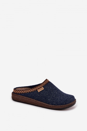 Chaussons femmes avec broderie Inblu NL000009 bleu foncé 2