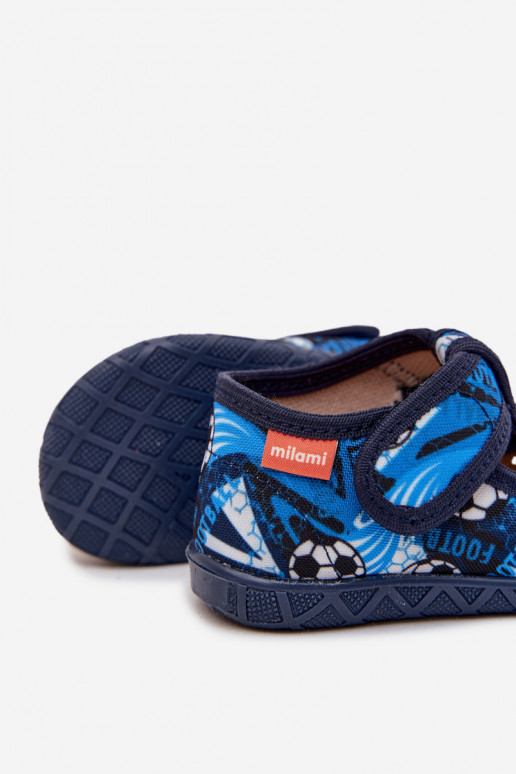 Chaussons Milami Puéril avec attaches adhésives Des balles bleu foncé Jasimrra Chaussons Milami Puéril avec attaches adhésives Des balles bleu foncé Jasimrra