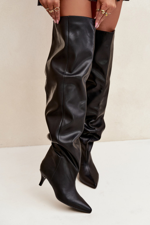 Ein überzeugendes Stilvollll Damenstiefel mit dünnen Absätzen schZuarze Farbe Ysolienne