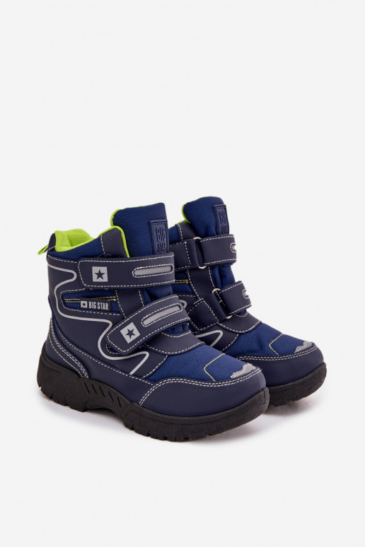 réchauffer Bottes de neige pour enfants chaussures Big Star OO374048 bleu foncé