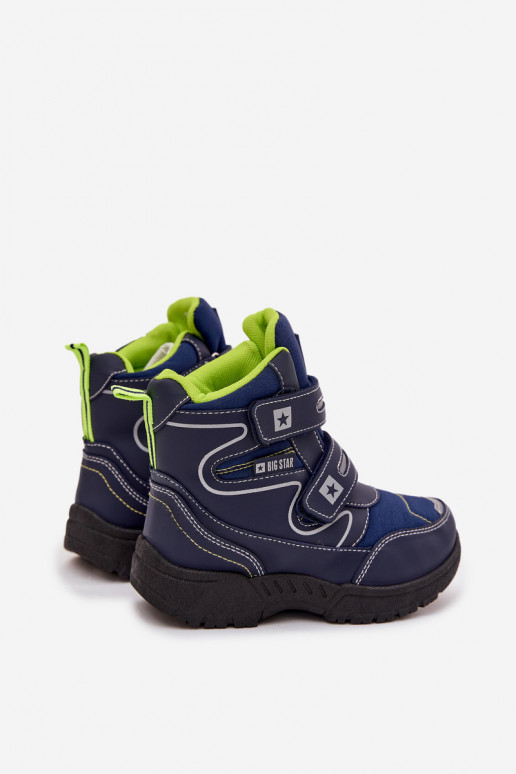 sich Zuarm laufen Schneestiefel für Kinder Schuhe Big Star OO374048 Dunkelblau