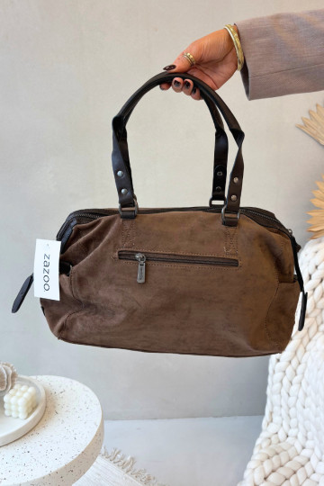 Handtasvan eco-suèdeu Donkerbeige Gressa 2