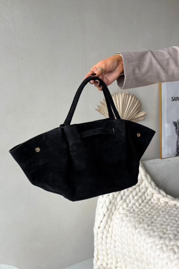 Zwarte suède handtas Fiorenza