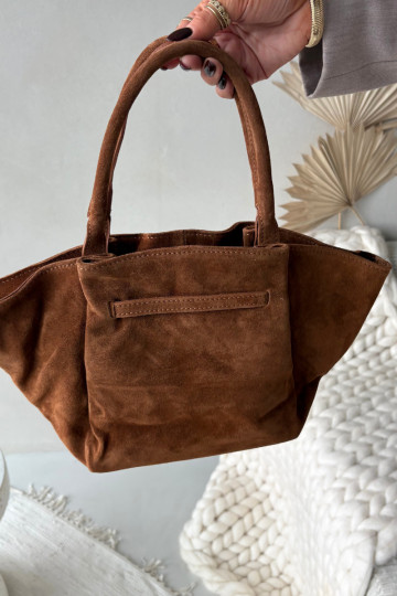 Braune Wildlederhandtasche Orselle 2