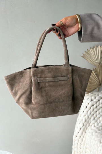 Ivoorkleurige suède handtas Orselle 2