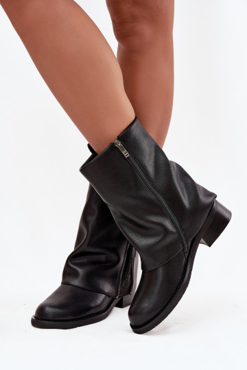 Peau Bottes pour femmesDANSyÀiniętą CholeÀką Klocke Il fautciejka K7213-01 couleur noire 2