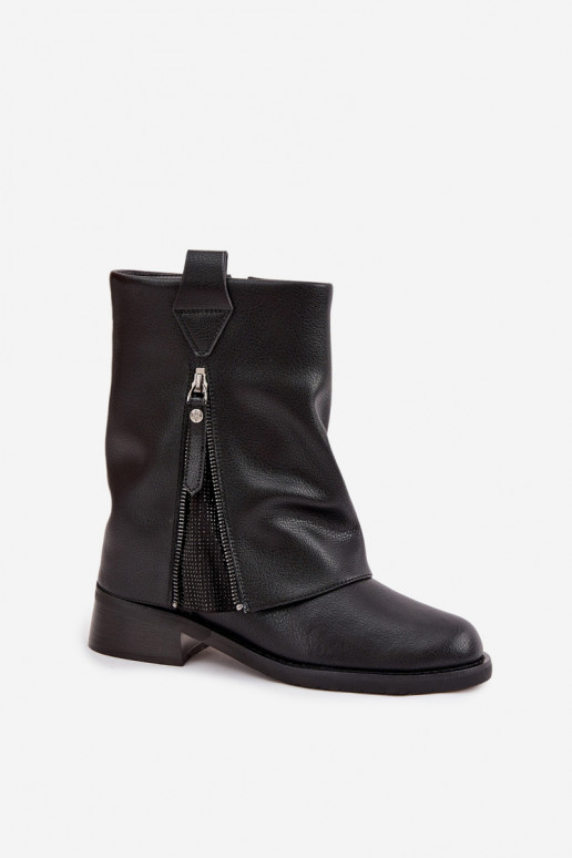 Peau Bottes pour femmesDANSyÀiniętą CholeÀką Klocke Il fautciejka K7213-01 couleur noire Peau Bottes pour femmesDANSyÀiniętą CholeÀką Klocke Il fautciejka K7213-01 couleur noire