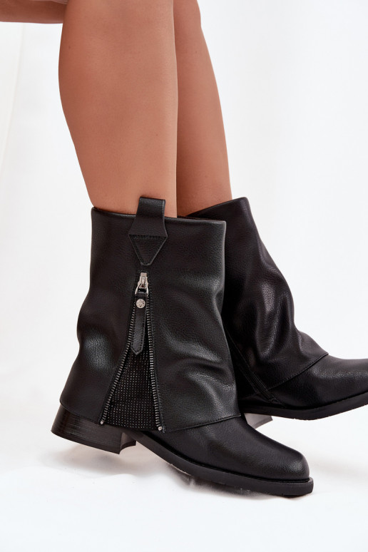 Peau Bottes pour femmesDANSyÀiniętą CholeÀką Klocke Il fautciejka K7213-01 couleur noire