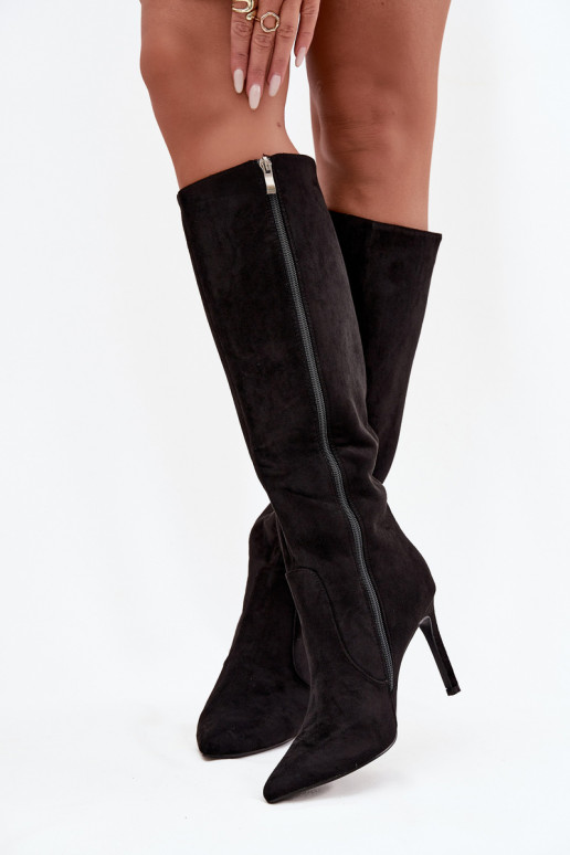 réchauffer bottes pour femmes avec des talons finsen daim écologiqueu couleur noire Rosavine réchauffer bottes pour femmes avec des talons finsen daim écologiqueu couleur noire Rosavine