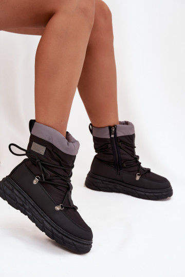 Schneestiefel Feminin Zum Schloss Lee Cooper LCJ-25-44-3930 schZuarze Farbe