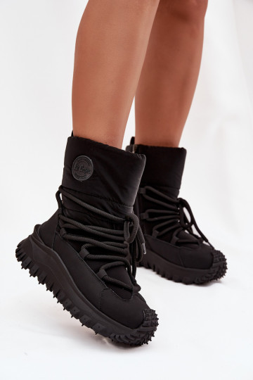Bottes de neige en simili cuir Lee Cooper LCJ-25-12-3660 en noir avec plateforme 2
