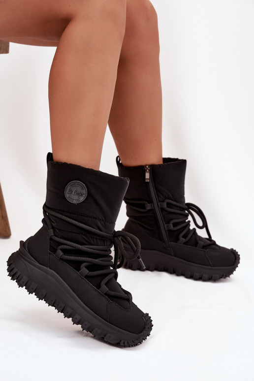 Peau Bottes de neige avec une plateforme Lee Cooper LCJ-25-12-3660 couleur noire