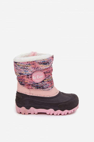 Bottes de neige pour enfants Lee Cooper LCJ-25-10-3770 en rose avec tige 2