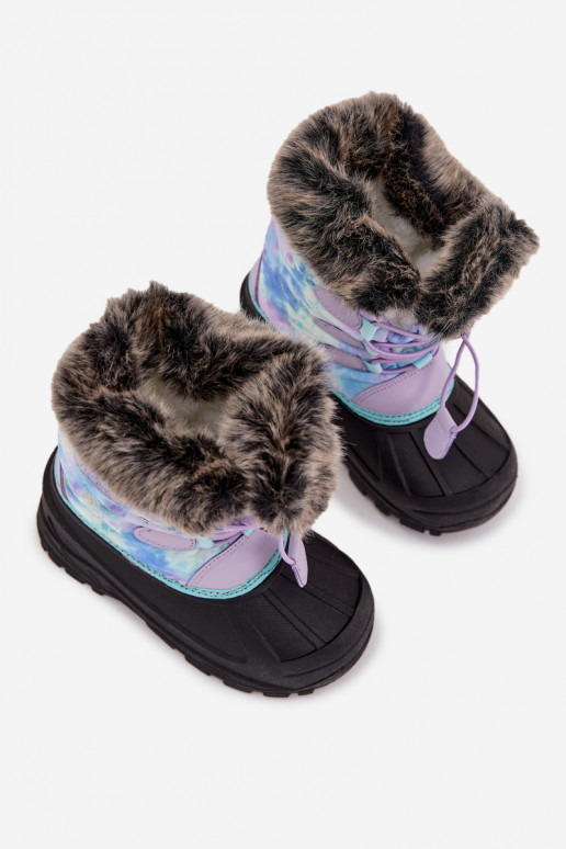 Bottes de neige Puéril Puéril avec un manteau de fourrure I Ściągaczem Lee Cooper LCJ-25-10-3778 Couleur violette
