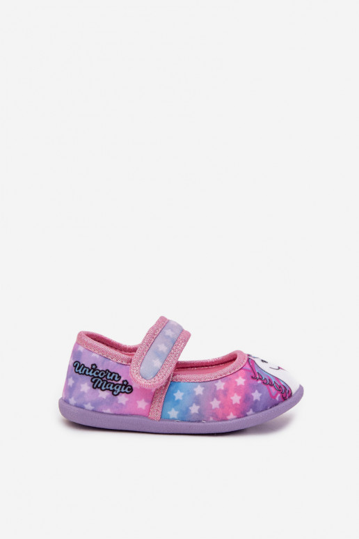 ballerinas Slippers Dla DzieInczynek met zelfklevende bevestigingsmiddelen UNICORN roze Silviera