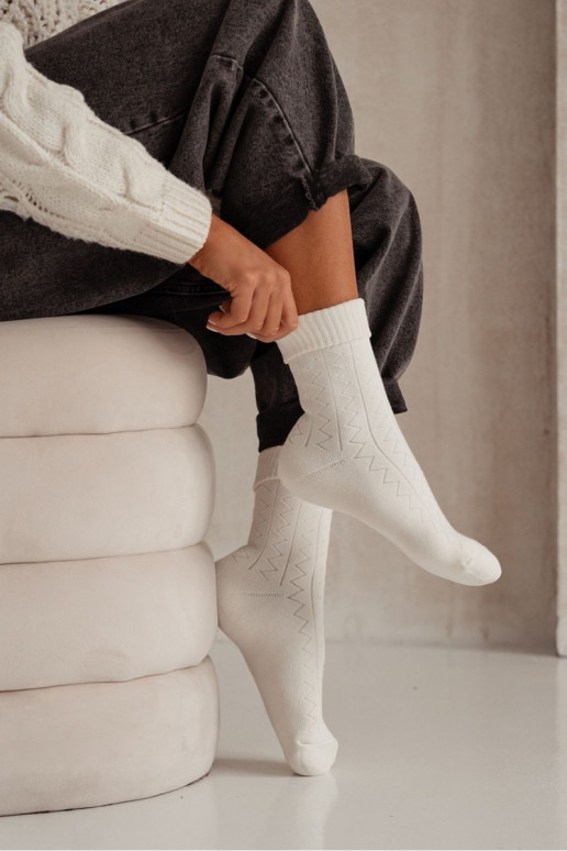 Chaussettes Féminin Frotte Zygzak couleur ivoire