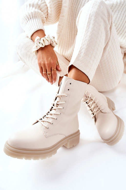 Hoog Enkellaarsjes voor Inerknemers beige Rozelle Hoog Enkellaarsjes voor Inerknemers beige Rozelle