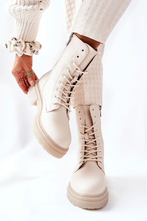 Hoog Enkellaarsjes voor Inerknemers beige Rozelle Hoog Enkellaarsjes voor Inerknemers beige Rozelle