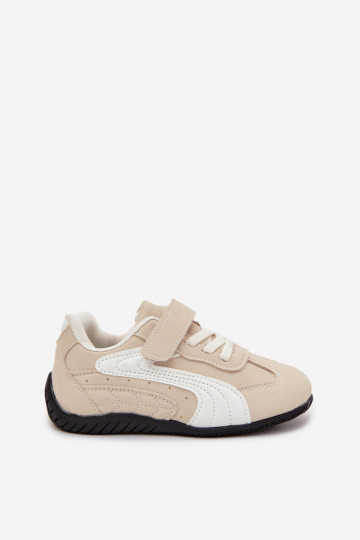 Schuhe Kinder-Sneakermit Klebeverschlussem Beige Perrin 2