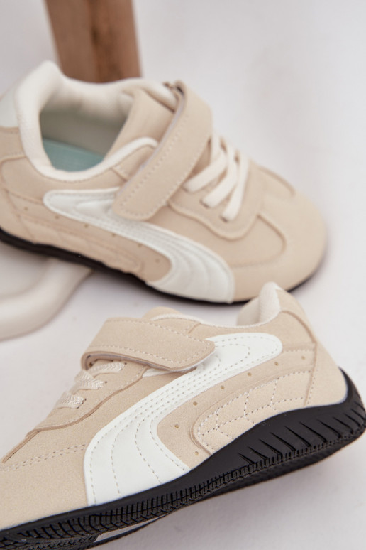 Schuhe Kinder-Sneakermit Klebeverschlussem Beige Perrin