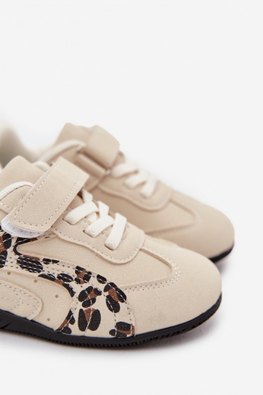 schoenen Kindersneakersmet lijmbevestigingem beige en schriftelijk Perrin