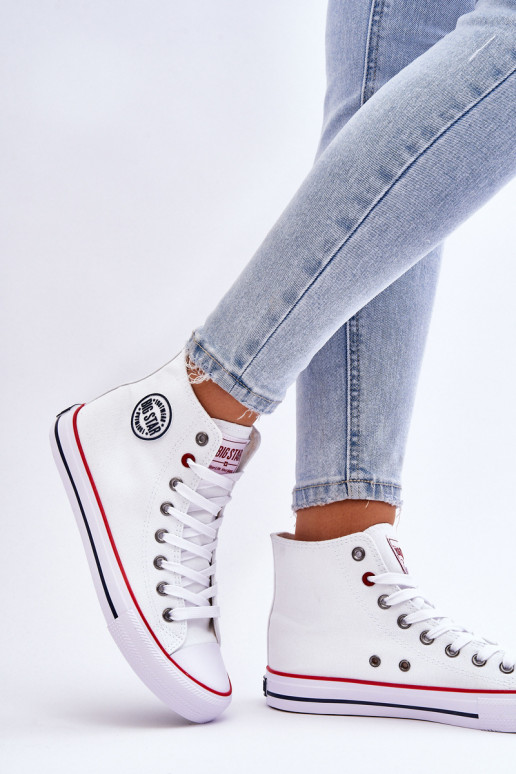 Féminin Modèle classique chaussures de loisirs à semelles Big Star T274026 couleur blanche