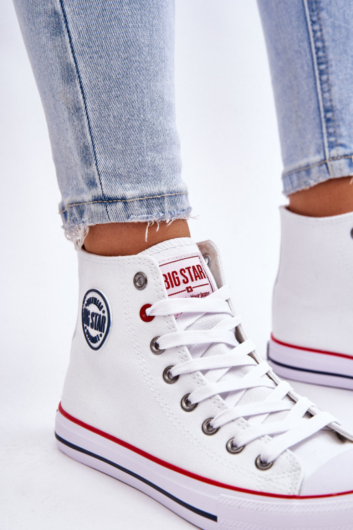 Féminin Modèle classique chaussures de loisirs à semelles Big Star T274026 couleur blanche