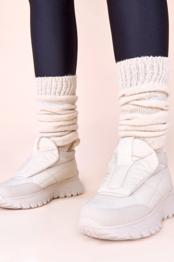 Graue Damen Schneestiefel mit Klettverschluss Penny