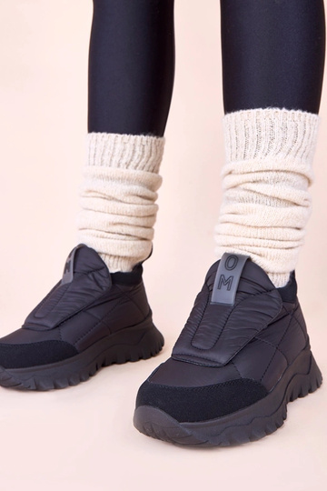 Zwarte dames sneeuwlaarzen met klittenbandsluiting Penny