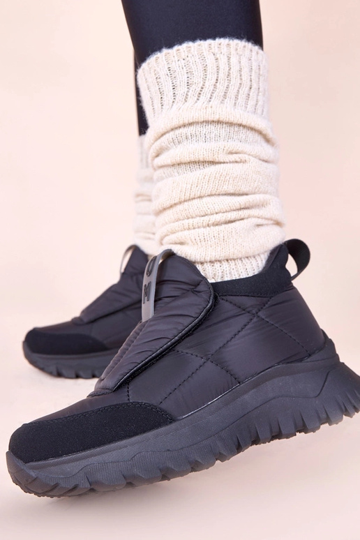 Schwarze Damen Schneestiefel mit...