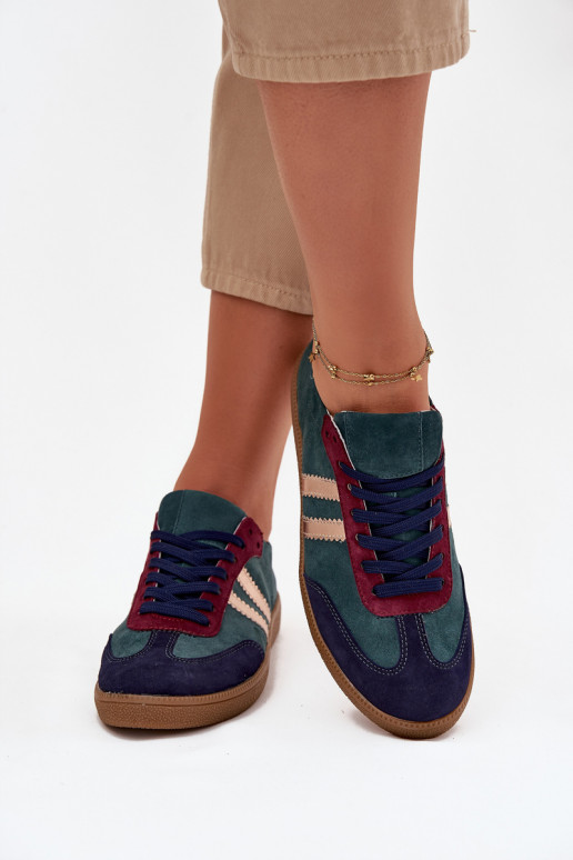 Zazoo N1068 en daim Faible Chaussures modèle baskets Féminin ButelkoÀa Zieleń