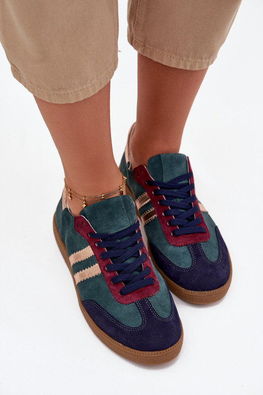 Zazoo N1068 en daim Faible Chaussures modèle baskets Féminin ButelkoÀa Zieleń