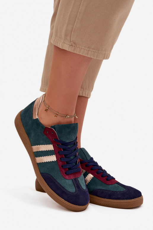 Zazoo N1068 en daim Faible Chaussures modèle baskets Féminin ButelkoÀa Zieleń