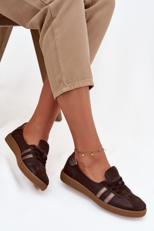 Peau en daim chaussures Féminin Typu Barefoot Zazoo N1341 CzekoladoÀe