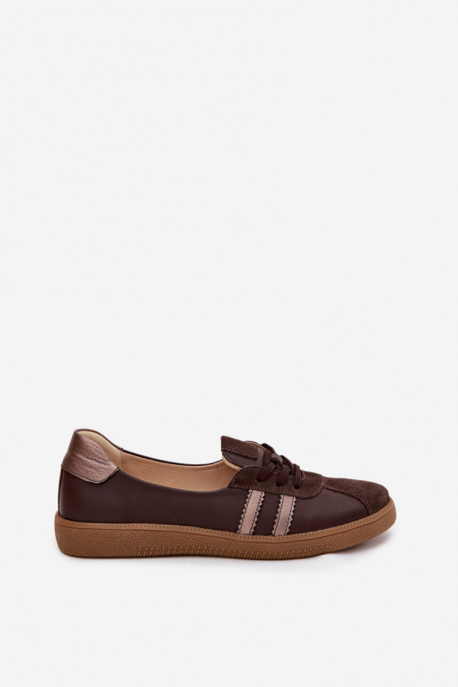 Peau en daim chaussures Féminin Typu Barefoot Zazoo N1341 CzekoladoÀe