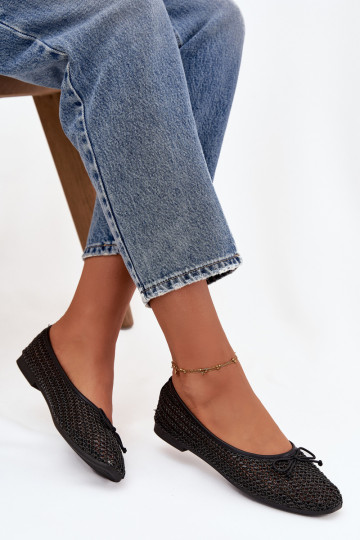 Ballerines avec nœud et petit nœud noirs Belirra