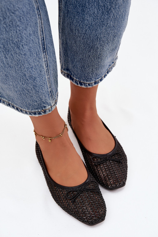Ballerines Avec tresse I Kokardką couleur noire Belirra