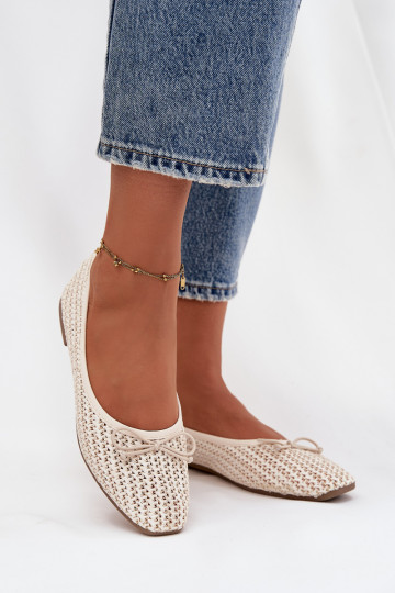 Ballerines Avec tresse I Kokardką couleur ivoire Belirra 2
