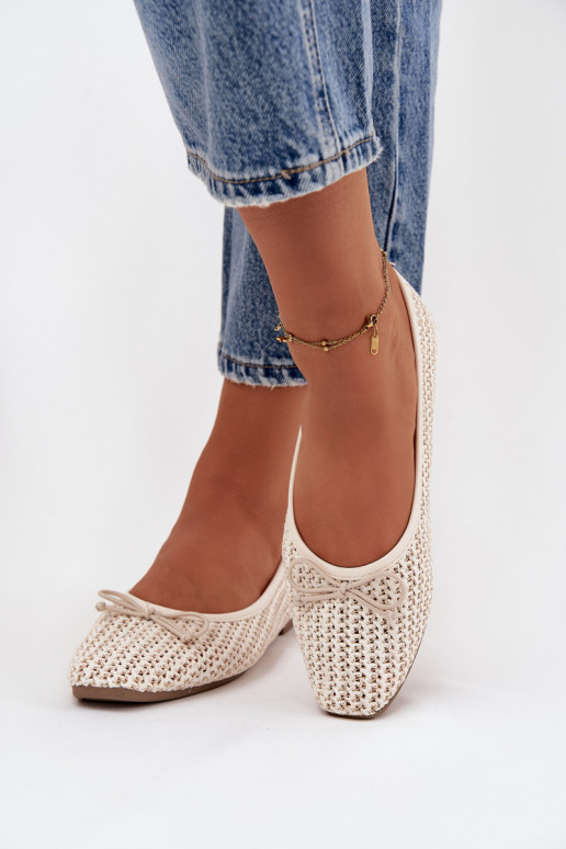 Ballerines Avec tresse I Kokardką couleur ivoire Belirra