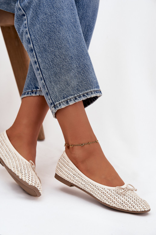 Ballerines Avec tresse I Kokardką couleur ivoire Belirra