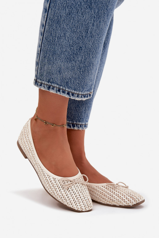 Ballerines Avec tresse I Kokardką couleur ivoire Belirra