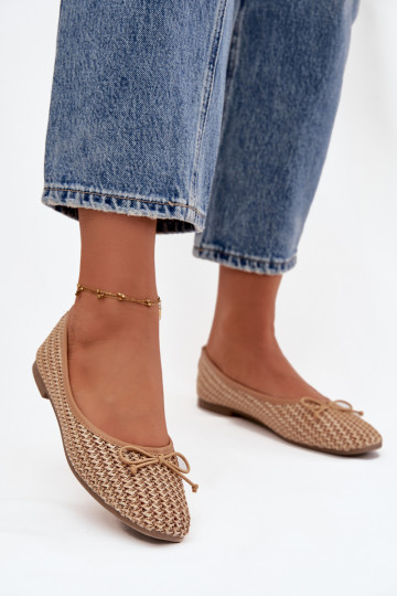 Ballerines avec nœud et petit nœud marron Belirra 2