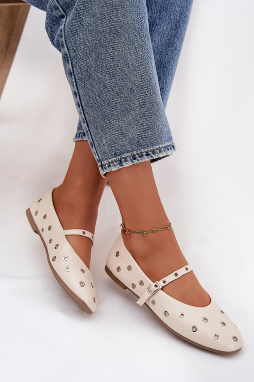 Ballerines Féminin Ze couleur argentmi Elementami beige Il fautrivon