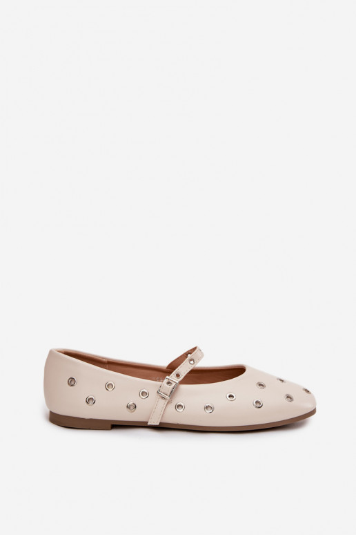 Ballerinas Dames Ze zilvere kleurmi Elementami beige Het heeftrivon