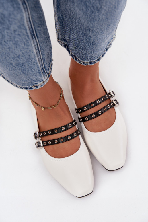 Ballerines Féminin avec des bandes couleur blanche Deliora